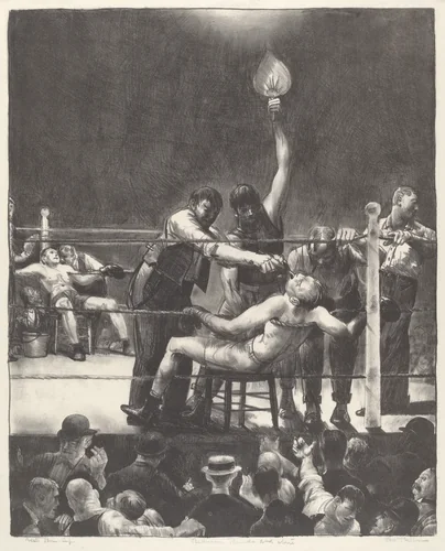 Between Rounds, small, second stone by George Bellows, print, 1923