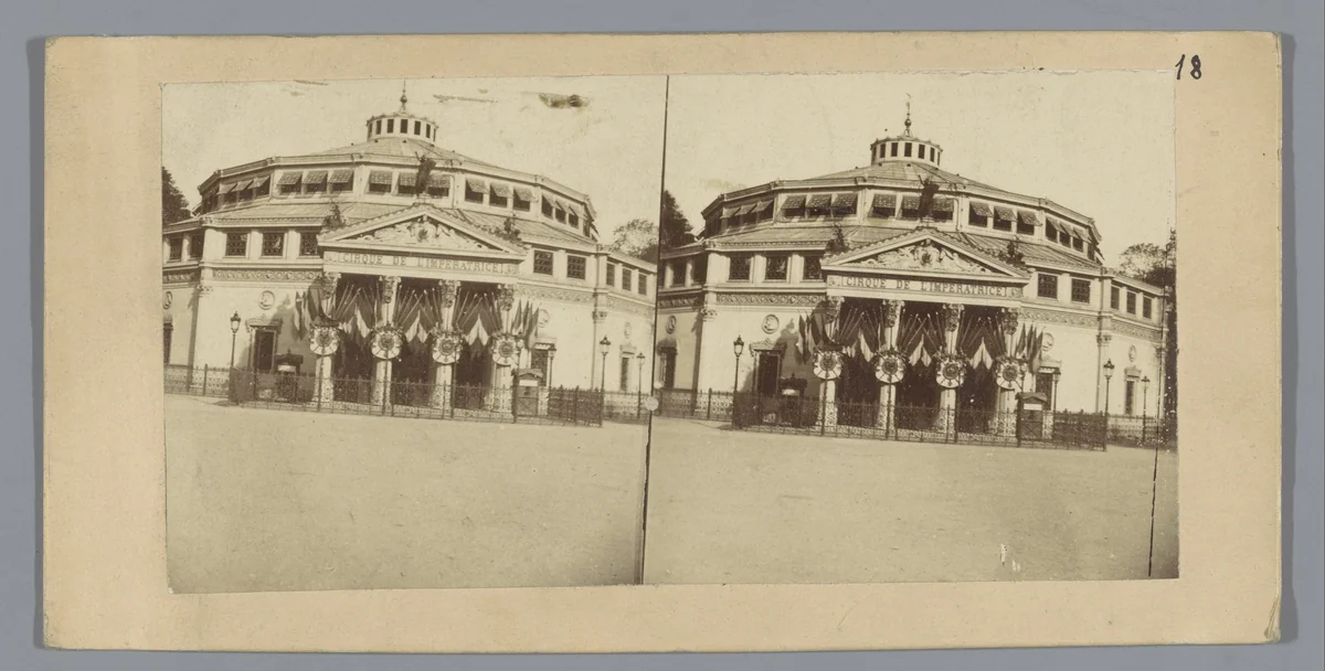 Cirque de l'Impératrice aan de Champs-Elysées, Parijs by anonymous, photograph, 1853-1870