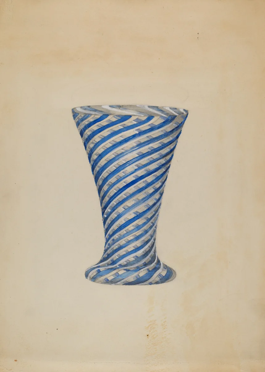Vase (Blue and White) by Albert Eyth, index of american design, 1936