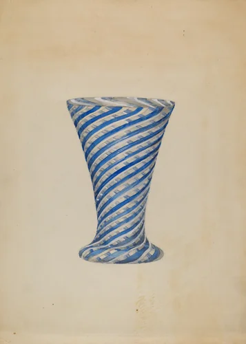 Vase (Blue and White) by Albert Eyth, index of american design, 1936