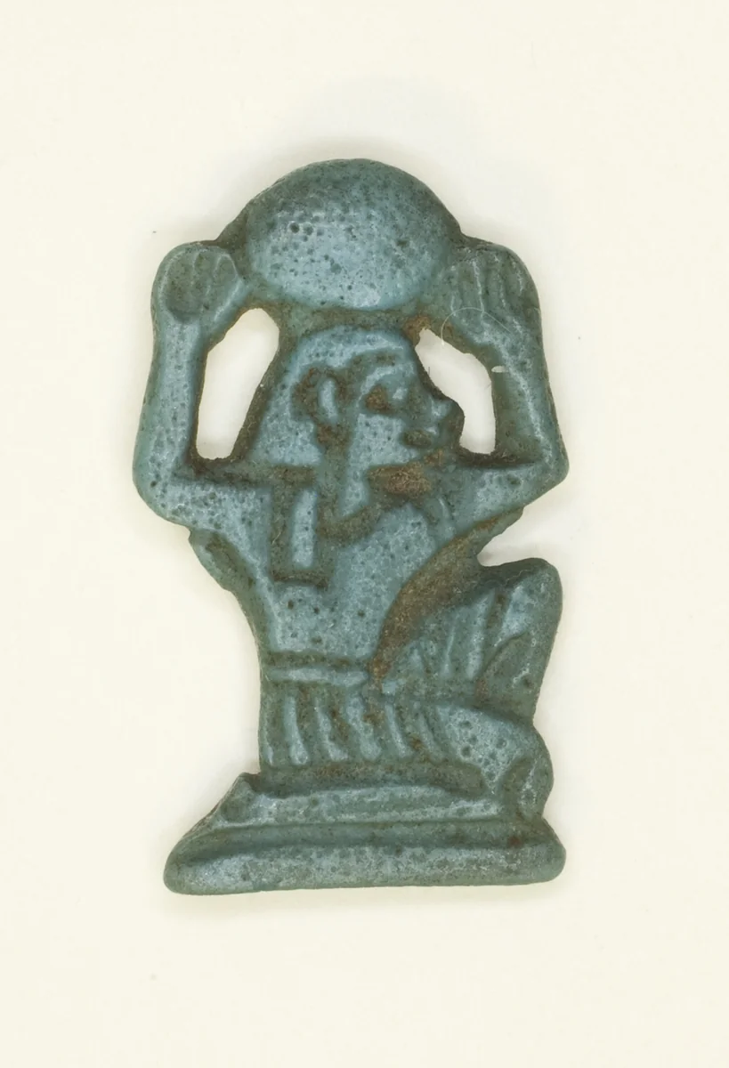 Amulet of the God Shu by Egyptian, metalwork, -1186--1069