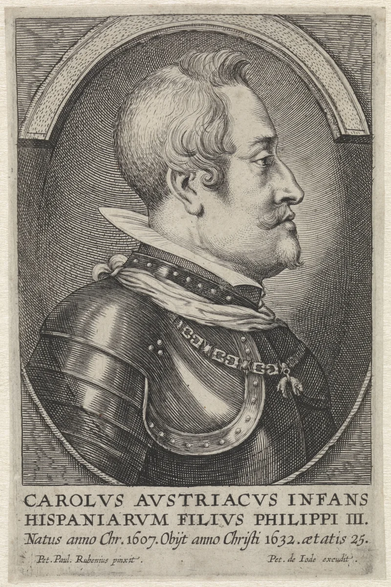 Portret van Karel van Oostenrijk by Pieter de Jode, print, 1632-1670