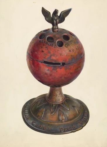 Toy Bank: Globe by Walter Hochstrasser, index of american design, 1939