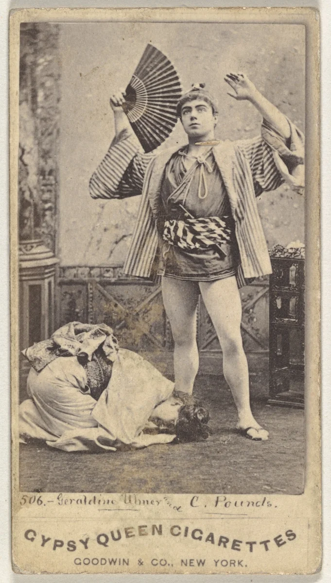 Geraldine Uhner and C. Pounds, from the Actors and Actresses series (N171) for Gypsy Queen Cigarettes by Goodwin & Company, photograph, 1886-1890