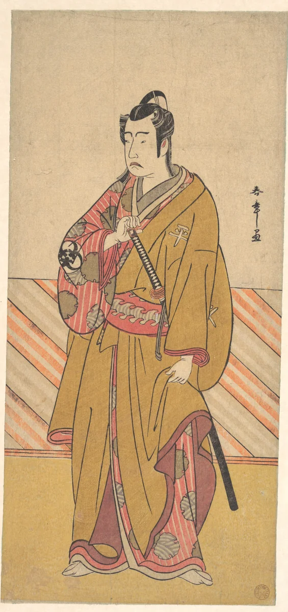 The Actor Bando Mitsugorō I as one of the Conen Otoko or Five Kyokaku by Katsukawa Shunshô (勝川春章), print, 1768-1788