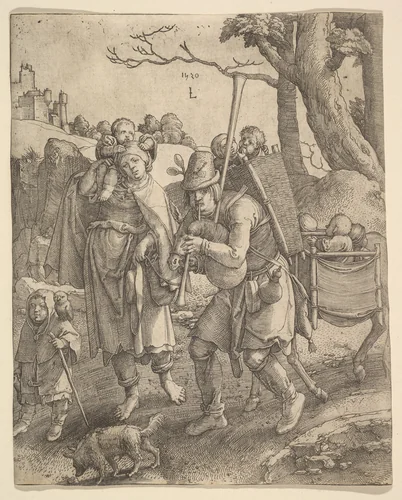 The Beggars (Eulenspiegel) by Lucas van Leyden, print, 1520