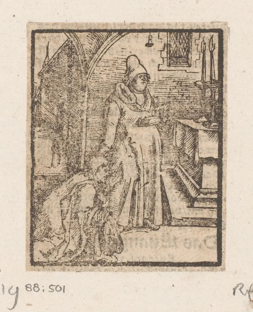 Parabel van de Farizeeër en de tollenaar by anonymous, print, 1536