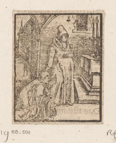 Parabel van de Farizeeër en de tollenaar by anonymous, print, 1536