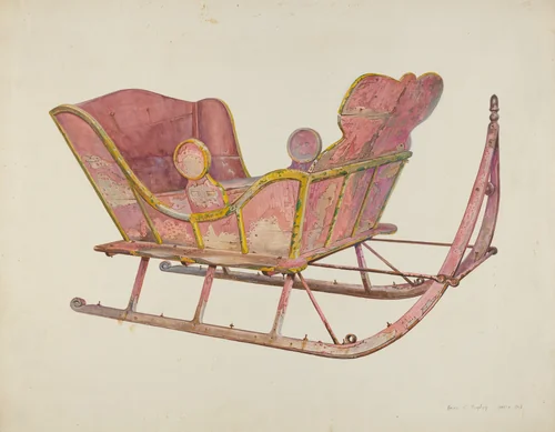 Sleigh by Amos C. Brinton, index of american design, 1935-1942