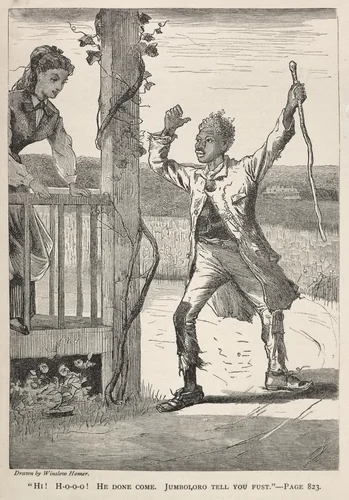 "Hi! H-O-O-O! He Done Come. Jumboloro Tell You First." by Winslow Homer, print, 1869