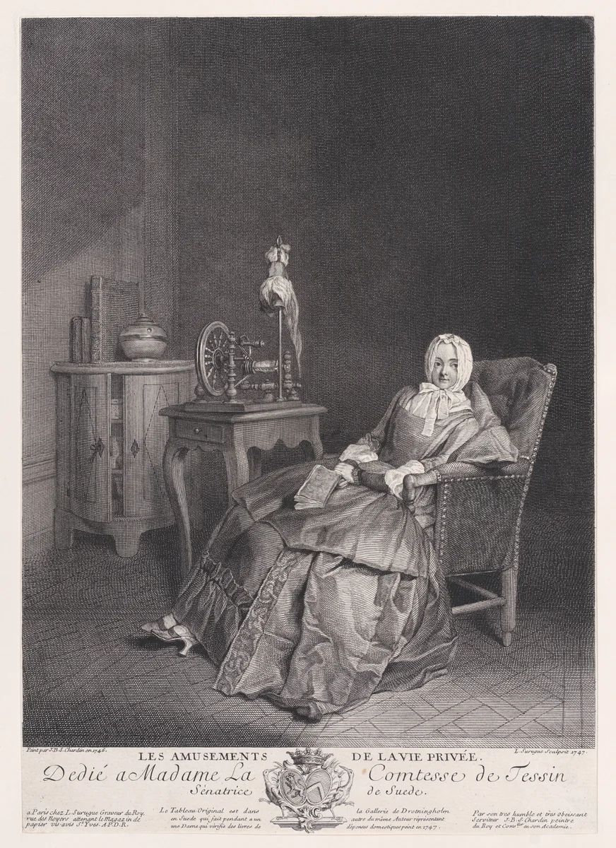 Domestic Pleasures by Louis Surugue, print, 1747