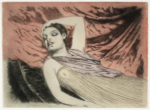 The Sleeping Model or The Sleeper by Theodore Roussel, print, 1890-1897