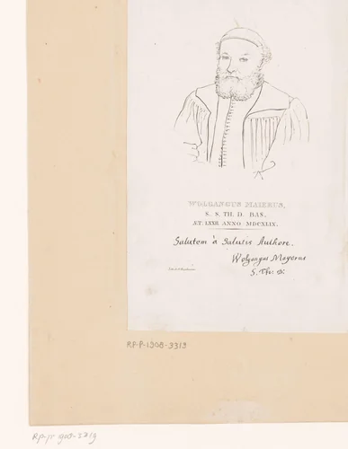 Portret van Wolgangus Mayerus op 72-jarige leeftijd by anonymous, print, 1816-1839