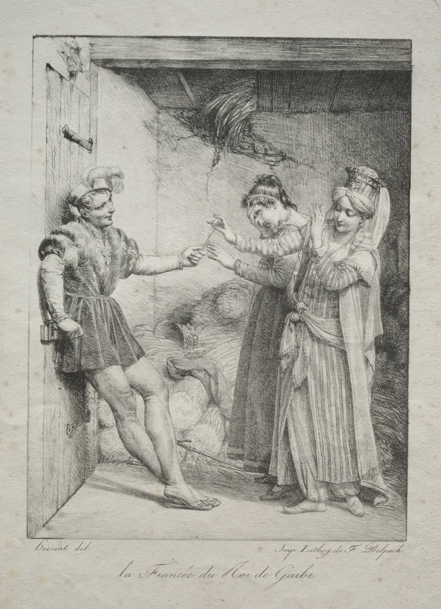 The Fiancée of the King of Garbe by Louis Hersent, print, 1800