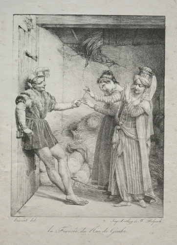 The Fiancée of the King of Garbe by Louis Hersent, print, 1800