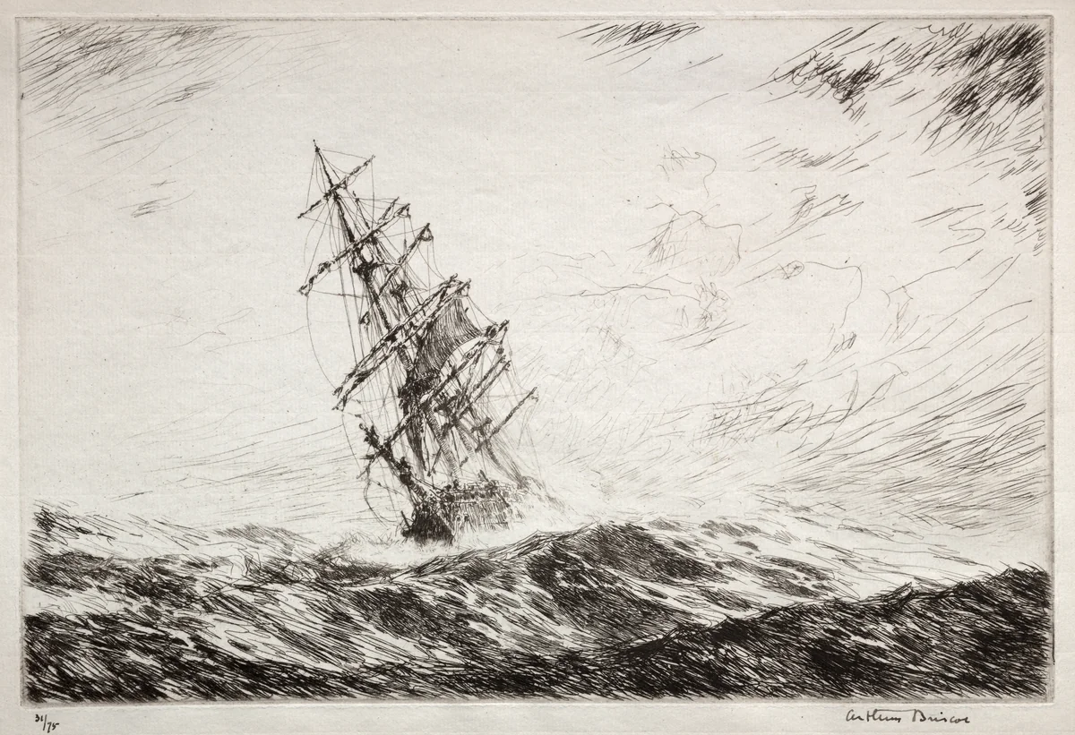 Hove To by Arthur John Trevor Briscoe, print, 1929