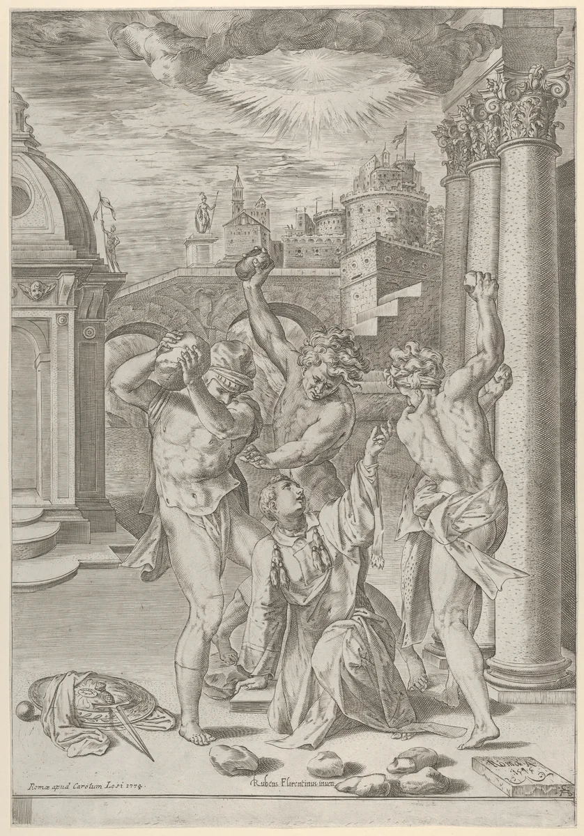 The Stoning of Saint Stephen by Cherubino Alberti, print, 1575
