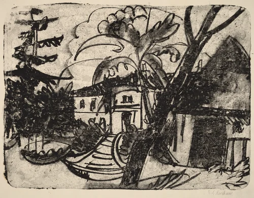 Danish Farm with Manor House by Ernst Ludwig Kirchner, print, 1912