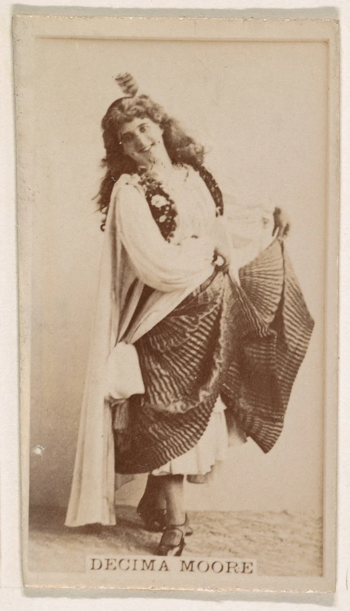 Decima Moore, from the Actresses series (N245) issued by Kinney Brothers to promote Sweet Caporal Cigarettes by Kinney Brothers Tobacco Company, photograph, 1890