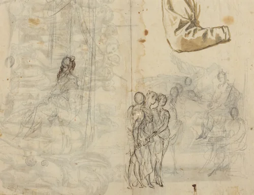 Copy After a Historical Painting from the Circle of Paolo Veronese [recto] by None, drawing, 1500-1599