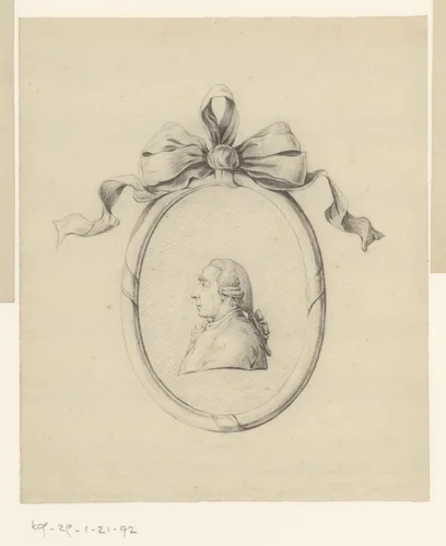 Portret van een man in een medaillon, mogelijk de vader van Jean Bernard by Jean Bernard, drawing, 1775-1833