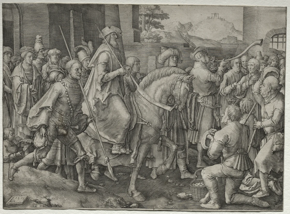 The Triumph of Mordecai by Lucas van Leyden, print, 1515