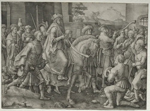 The Triumph of Mordecai by Lucas van Leyden, print, 1515