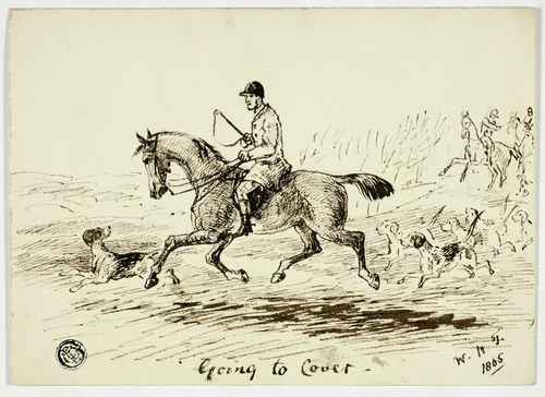 Going to Cover by W. H. Temple, drawing, 1865