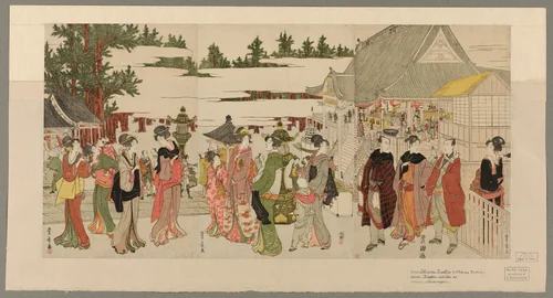 New Year's Pilgrimage to Myohoji Temple in Horinouchi (Horinouchi Myohoji eho mairi no zu) by Utagawa Toyokuni I
Utagawa Toyohiro, print, 1799-1815