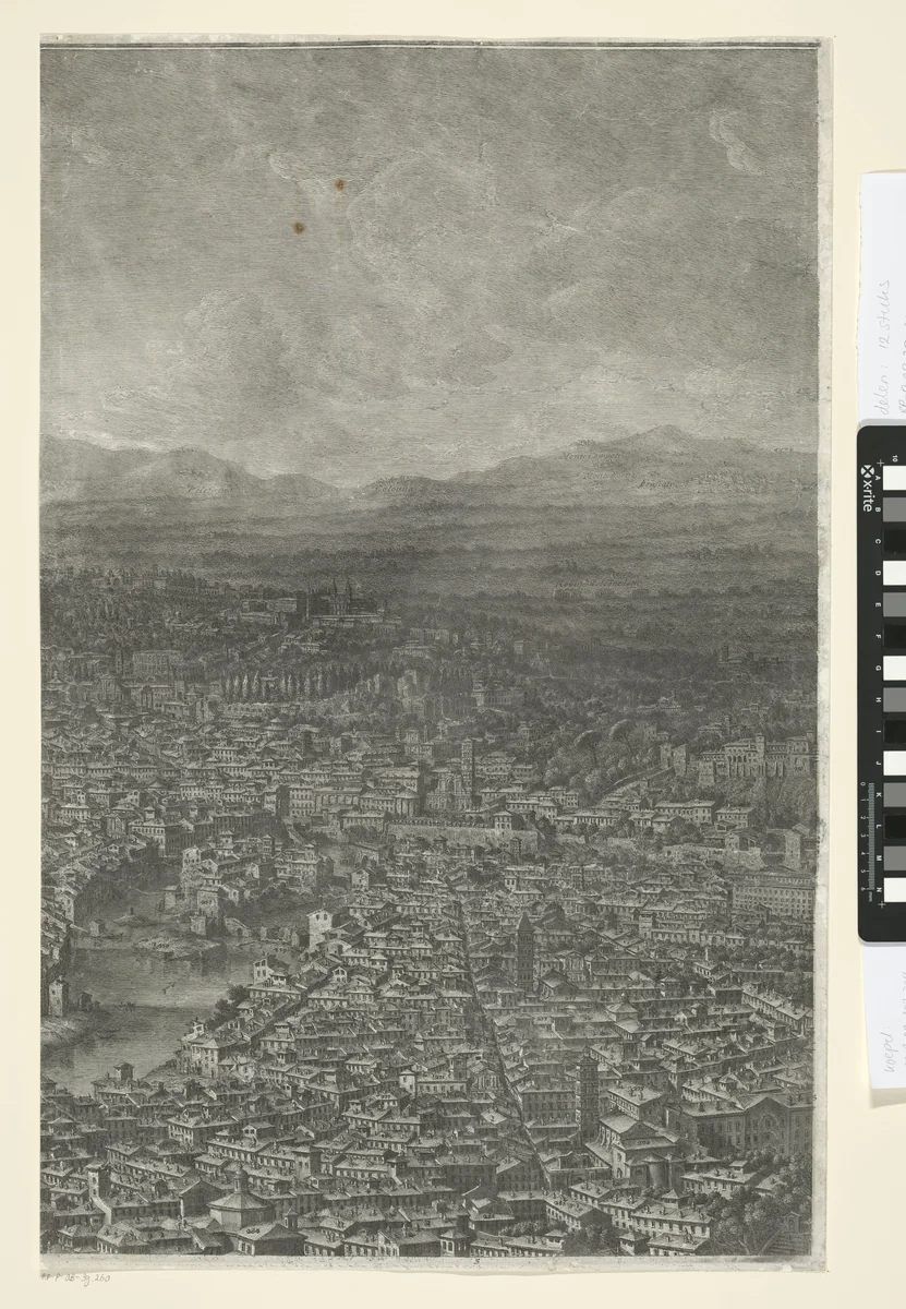 Panorama van de stad Rome by Giuseppe Vasi, print, 1765
