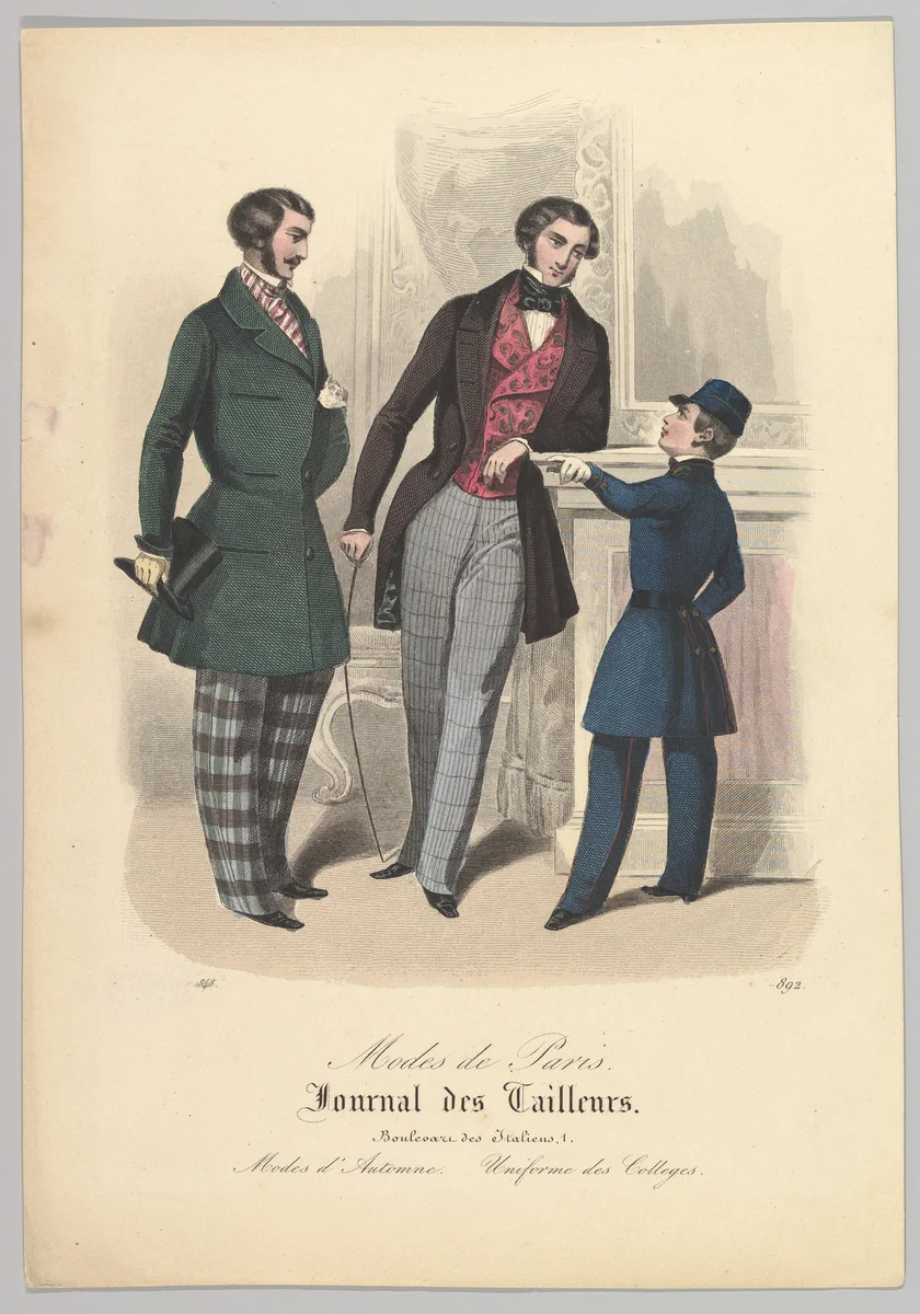 892 from Modes de Paris, Journal des Tailleurs by anonymous, print, 1848