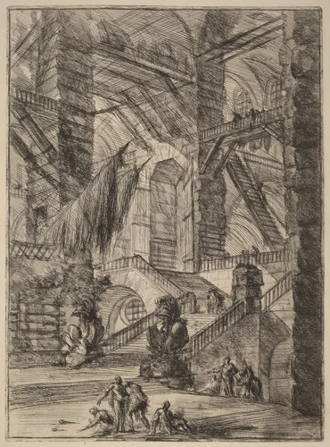 The Staircase with Trophies by Giovanni Battista Piranesi, print, 1749-1750