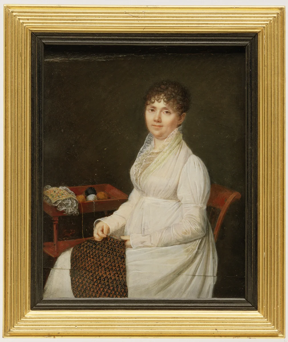Portrait of a Woman with Tapestry Work by Jean-Baptiste Jacques Augustin, other, 1800-1810