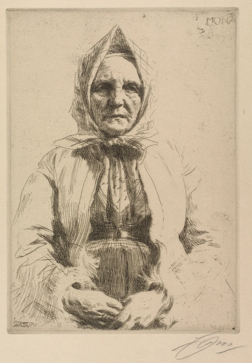 Mona by Anders Zorn, print, 1911