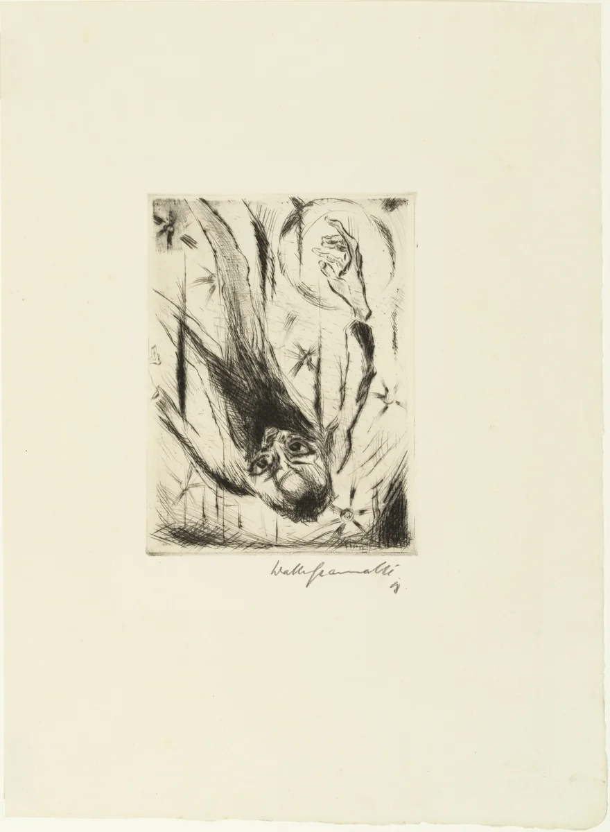 Plunge Into Infinity: Plate IV for Der Rebell (Der Sturz in die Unendlichkeit: Blatt IV zur Der Rebell) from the periodical Marsyas , no. 5 (Sum 1918) by Walter Gramatté, print, 1918
