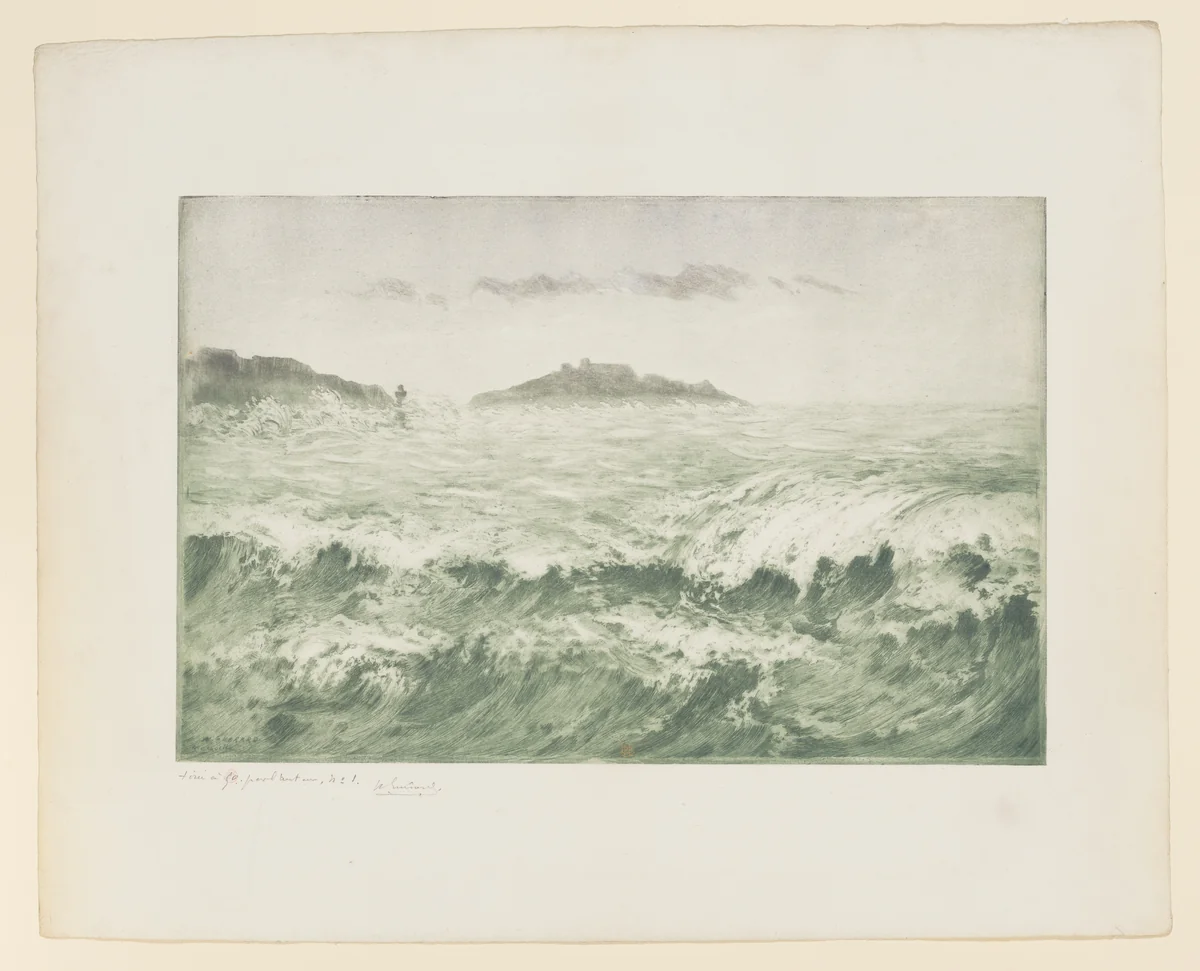 La Vague, Marseille, ou le Mistral, Marseille (The Wave or the Mistral, Marseille) by Henri Charles Guérard, print, 1888-1898