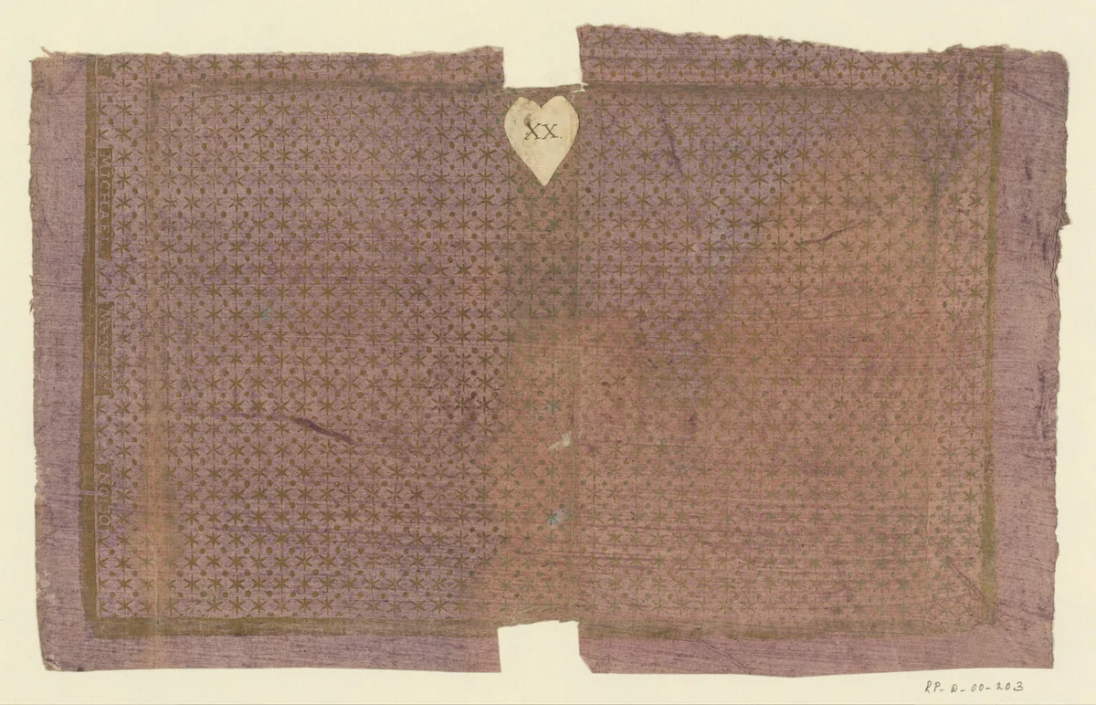 Blad met afwisselend rijen van sterren en punten by Johann Michael Munck, other, 1730-1760