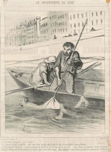 Tire ferme, Gaspard ... y va s'neyer ... by Honoré Daumier, print, 1844
