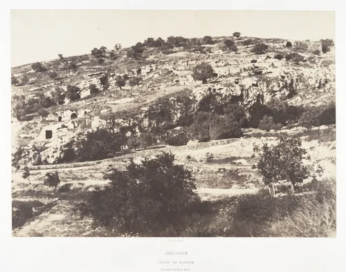 Jérusalem, Vallée de Hinnom, Ensemble du flanc droit by Auguste Salzmann, photograph, 1854-1859