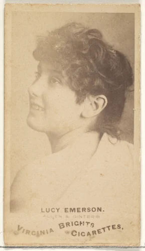 Lucy Emerson, from the Actors and Actresses series (N45, Type 1) for Virginia Brights Cigarettes by Allen & Ginter, photograph, 1885-1891