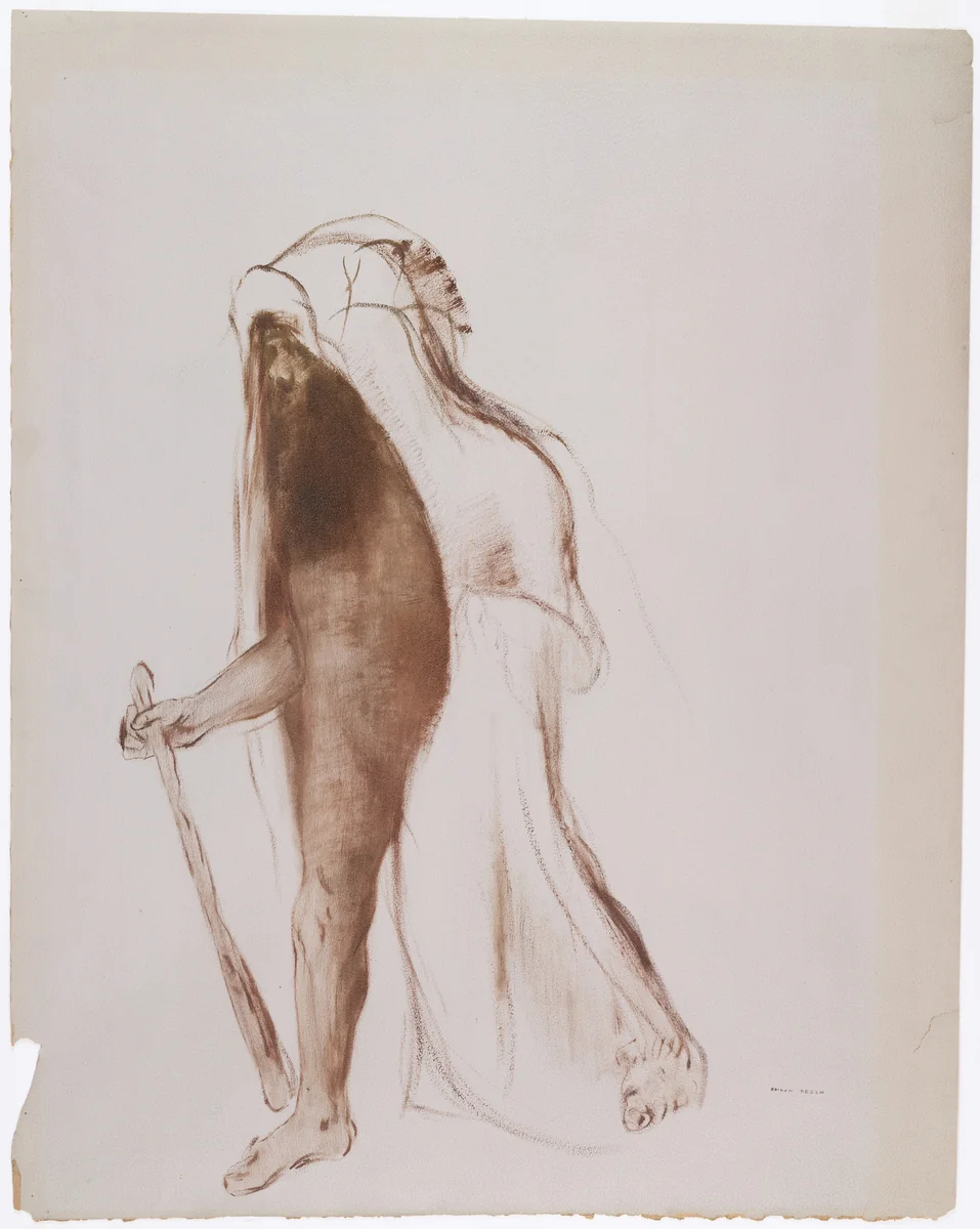 The Giant by Odilon Redon, drawing, 1890