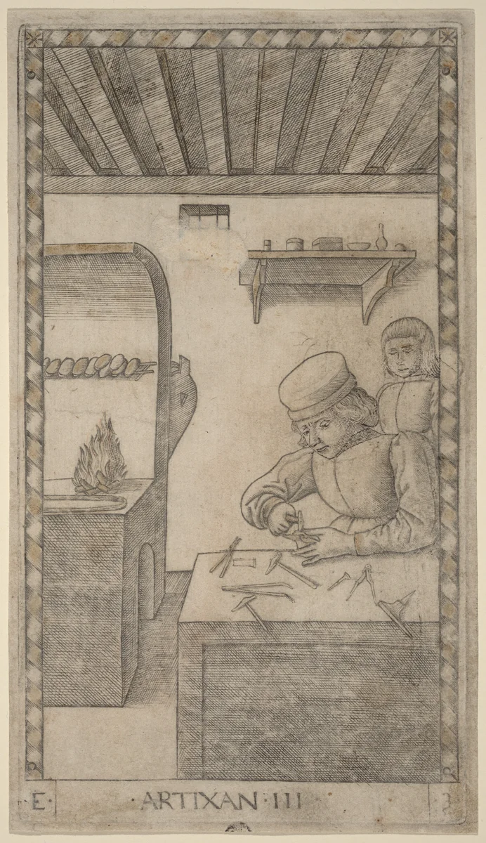 Artixan (Artisan) by Master of the E-Series Tarocchi, print, 1465