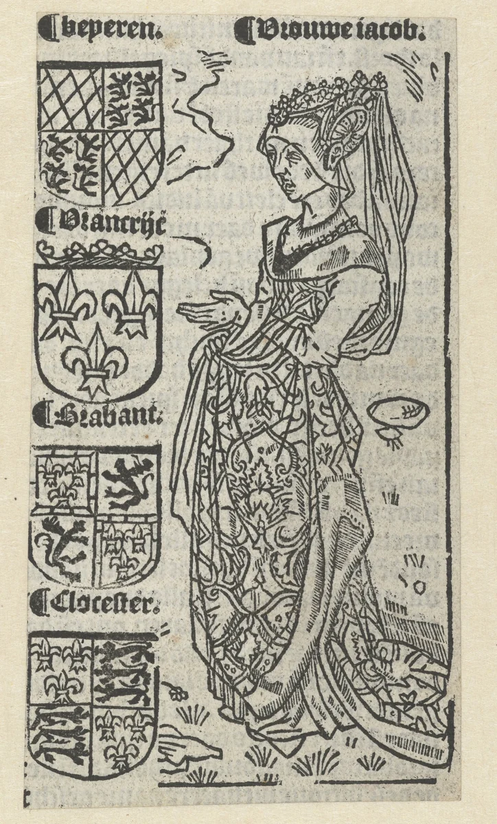 Jacoba van Beieren by anonymous, print, 1517