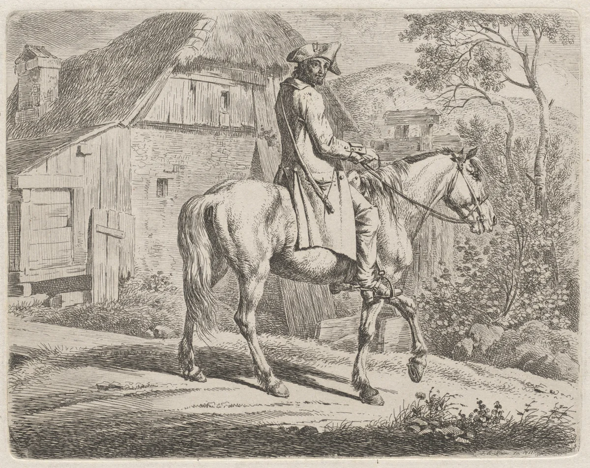 Cattle Dealer on Horseback by Johann Adam Klein, print, 1792-1875