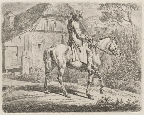 Cattle Dealer on Horseback by Johann Adam Klein, print, 1792-1875