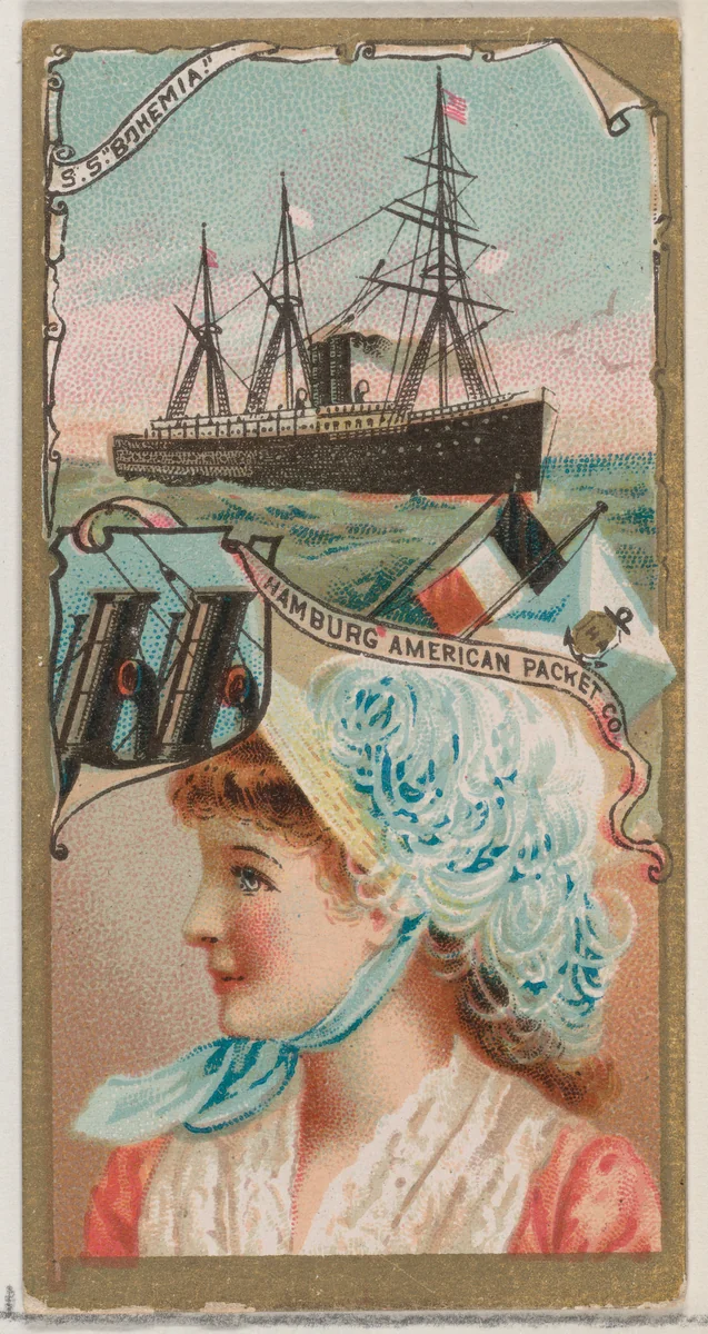Steamship Bohemia, Hamburg American Packet Company, from the Ocean and River Steamers series (N83) for Duke brand cigarettes by W. Duke, Sons & Co., print, 1887
