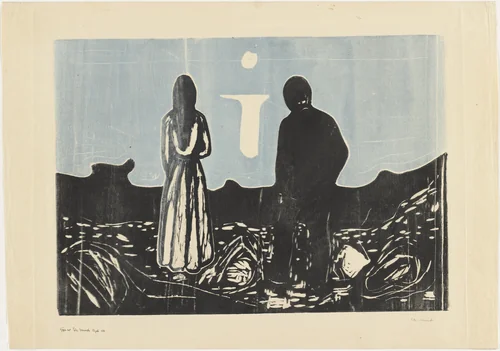 Two People. The Lonely Ones (To mennesker. De ensomme) by Edvard Munch, print, 1899