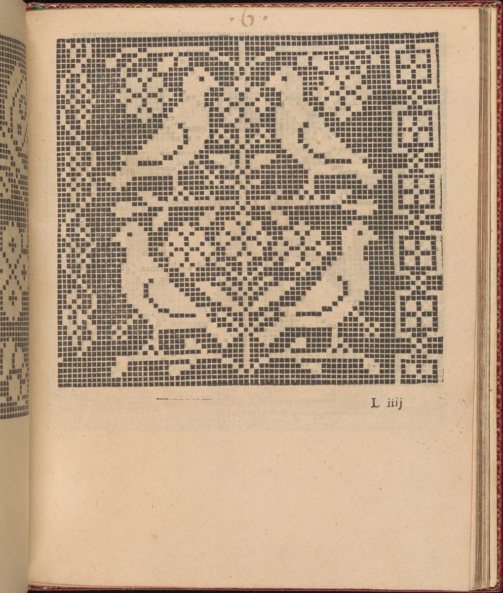 Les Singuliers et Nouveaux Portraicts... page 44 (recto) by Federico de Vinciolo, book, 1588