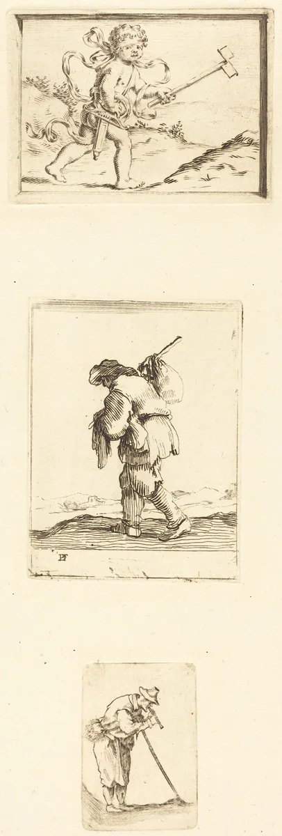 Sheet of Etchings by Jacques Callot, print, 1600-1699