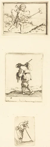 Sheet of Etchings by Jacques Callot, print, 1600-1699